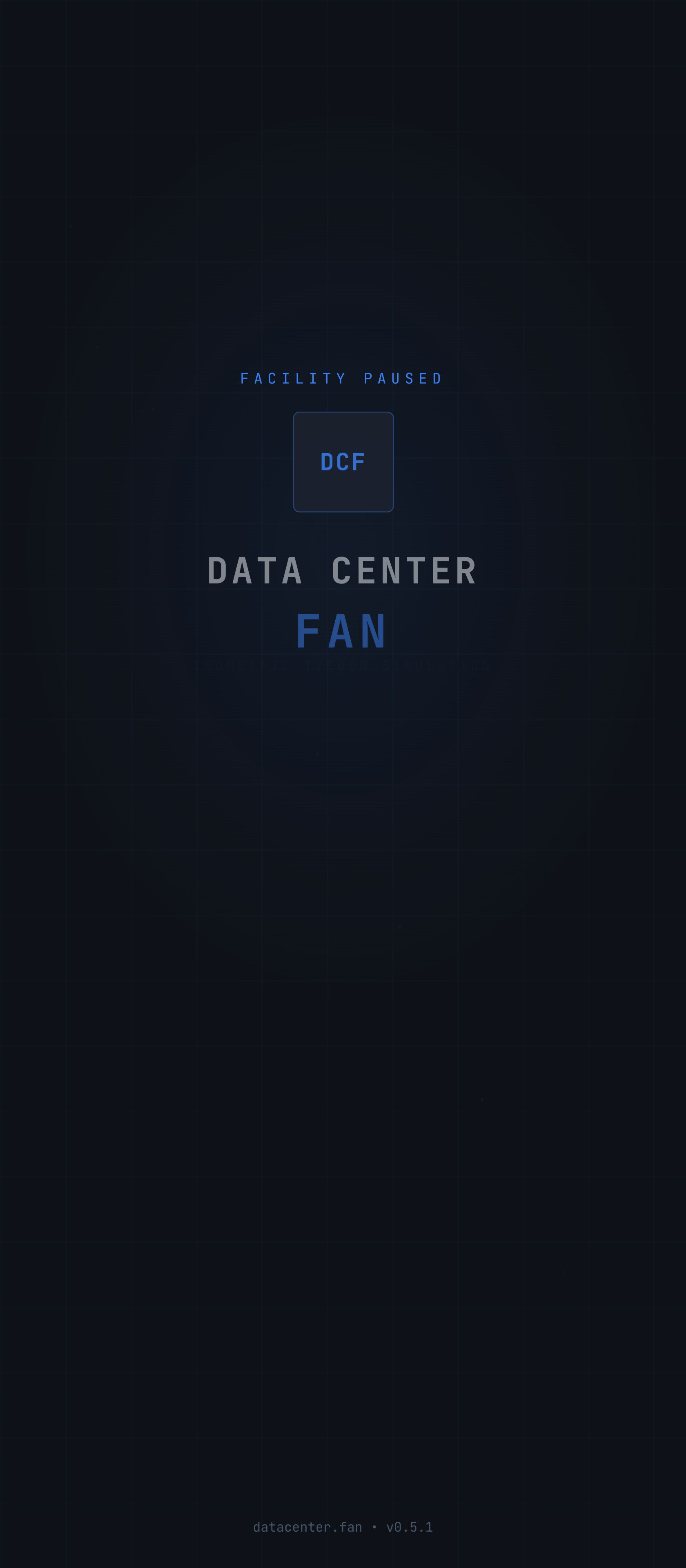 Data Center Fan operations menu with access to settings, guide and facility controls